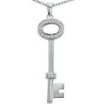 Silver & Diamond Key Pendants
