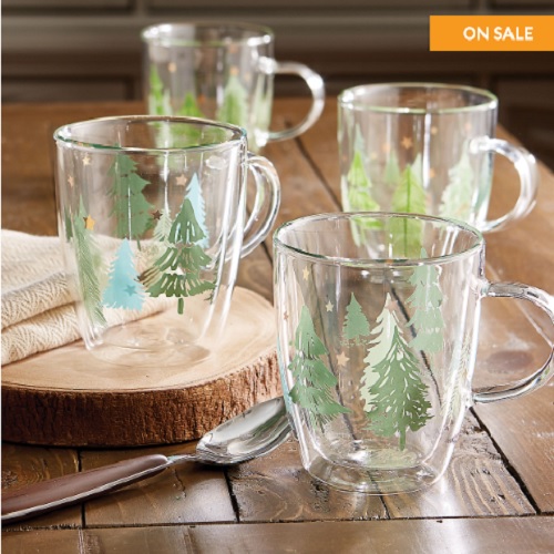 glass christmas mugs