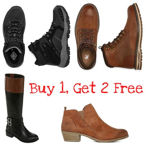 jcpenney buy boots get 2 free