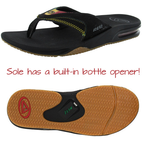reef beer opener sandals