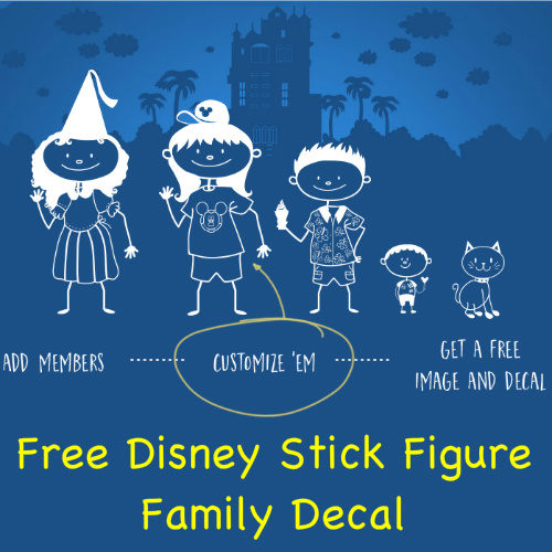 free disney stick figure family decal