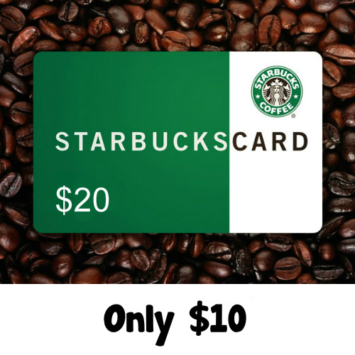 50 off 20 Starbucks eGift Card Only 10