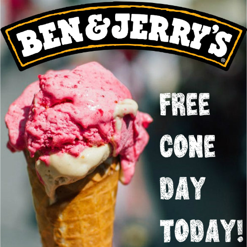 ben and jerrys free ice cream cone