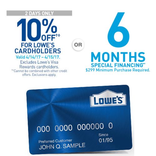 lowes credit card promo