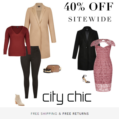 City Chic Coupon Extra 40 off Everything + Free S/H & Free Returns