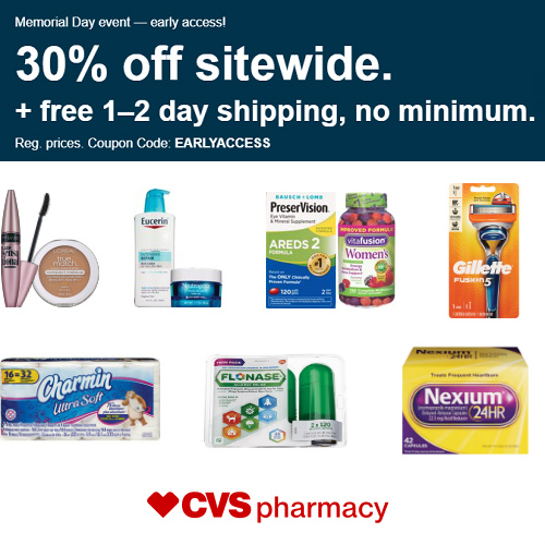 CVS Coupon : 30% off Regular Price Items   Free S/H on any order