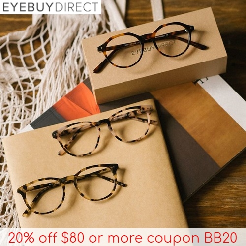 EyeBuyDirect Coupon 20 off 80 or more