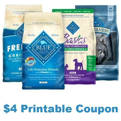 Blue Buffalo Dog and Cat Food 4 Printable Coupon