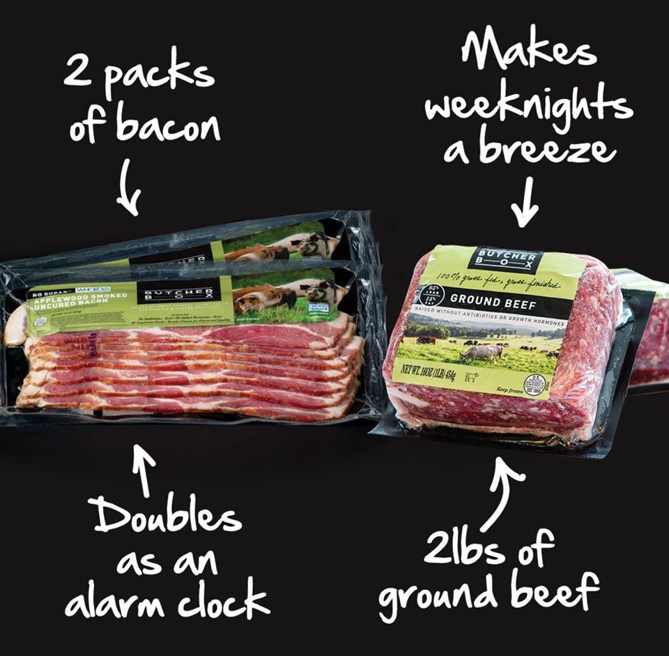 ButcherBox Deal 2 LBS of Ground Beef + 2 Packs of Bacon