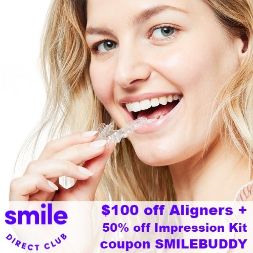 Smile Direct Club Coupon : $100 off Aligners and 50% off Impression Kit  code SMILEBUDDY