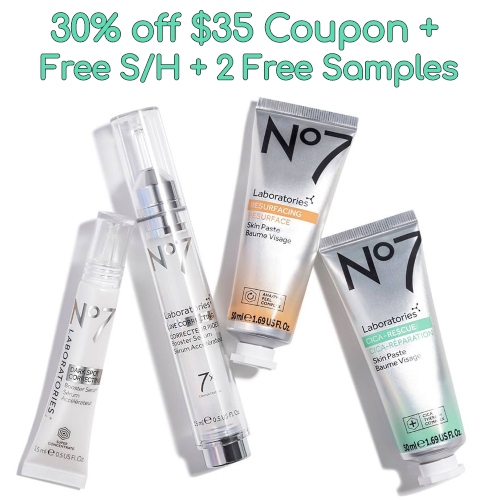 No7 Beauty Coupon : 30% off $35 or more + Free S/H