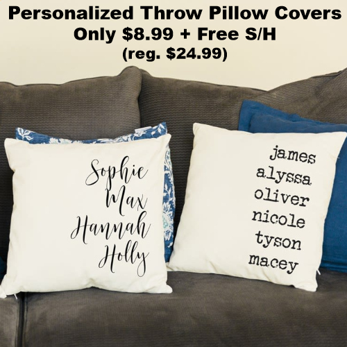 Personalized Name Throw Pillow Covers