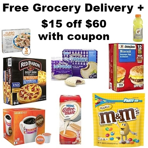Groceries 15 off 60 + Free Delivery