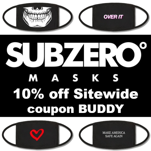 Subzero Masks Coupon 10 off Sitewide code BUDDY