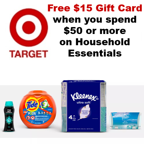 Target Deal : Free $15 Gift Card with $50+ Household Essentials order
