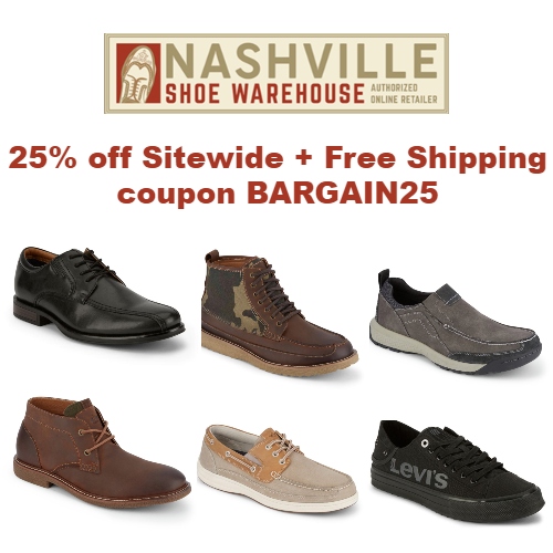Nashville Shoe Warehouse Coupon 25 off Sitewide + Free Shipping code