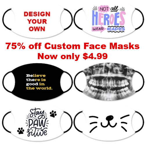 custom face mask clearance