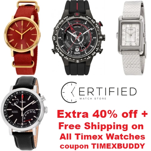 Certified Watch Store Coupon Extra 40 off + Free Shipping on Timex