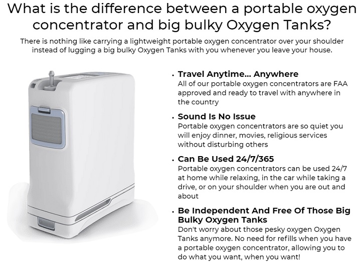 Portable Oxygen Concentrator Comparison Chart