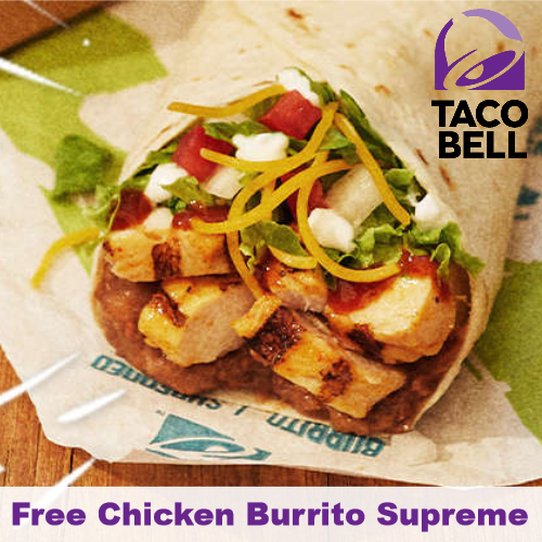 Taco Bell Free Chicken Burrito Supreme