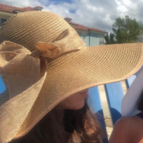 Big Bow Floppy Straw Har