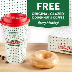 krispy kreme free donut and coffee