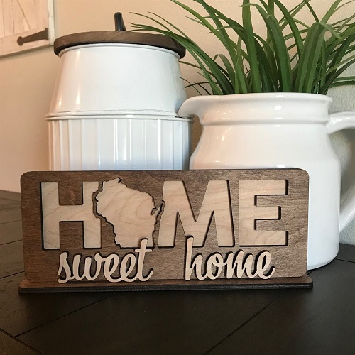 home sweet home state sign