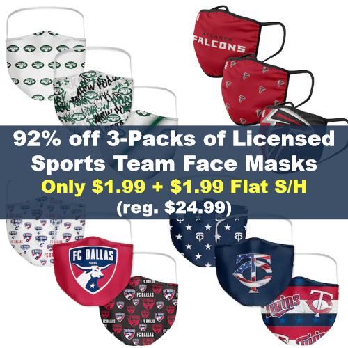 Licensed Sports Team Face Masks