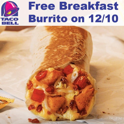 taco bell free breakfast burrito