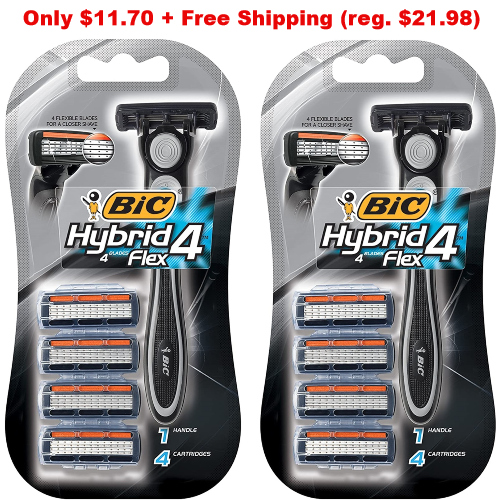 BIC Hybrid Flex 4 Disposable Razors