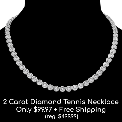 2 carat diamond tennis necklace