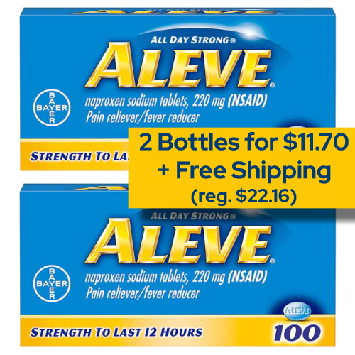Two 100-CT Bottles of Aleve