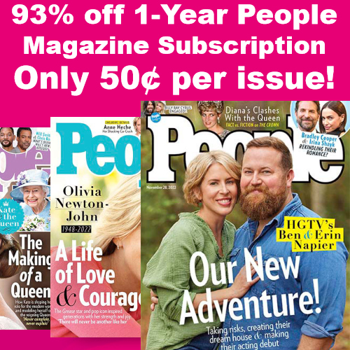 93% off 1-YR People Magazine Subscription