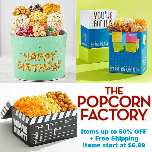 popcorn factory free shipping s