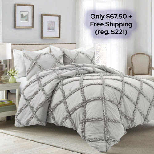 Ruffle Diamond 3-PC Comforter Set