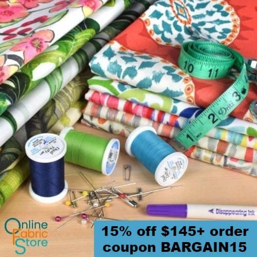 Online Fabric Store Coupon 15 off 145+ order code BARGAIN15