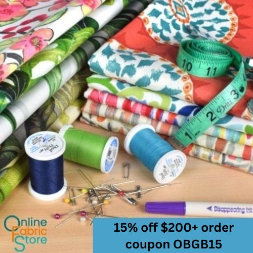 Online Fabric Store Coupon 15 off 200+ order code OBGB15