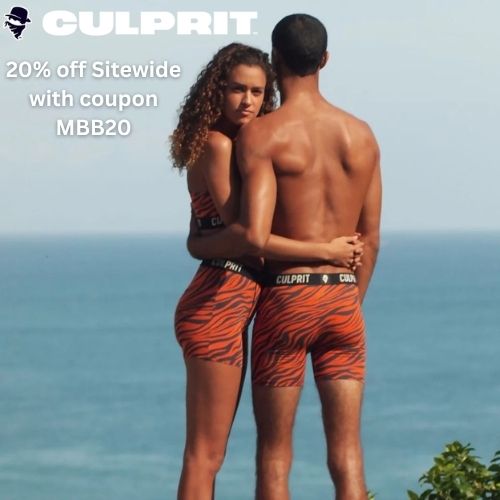 20% off at Culprit Underwear with coupon MBB20
