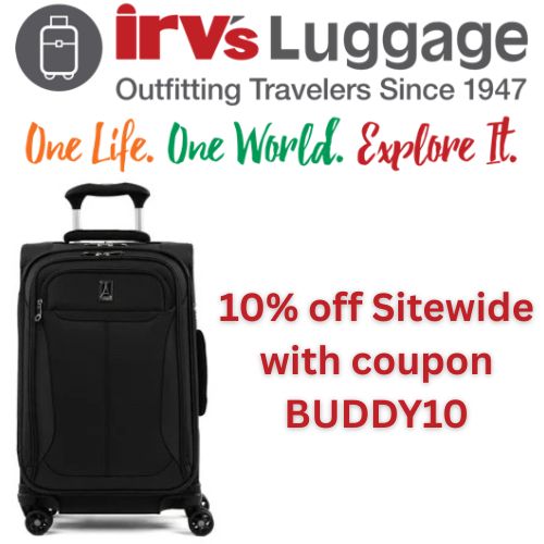 10% off at Irv's Luggage with coupon BUDDY10