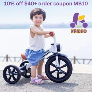 10% off $40+ at Kriddo with coupon MB10