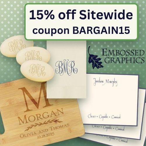 Get 15% off Sitewide at Embossed Graphics with coupon BARGAIN15