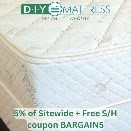 5% off + Free Shipping at DIY Mattress with couon BARGAIN5