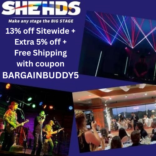13% off Sitewide + 5% off + Free S/H at SHEHDS with coupon BARGAINBUDDY5