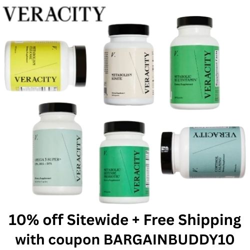 Get 10% off any order at Veracity with coupon BARGAINBUDDY10