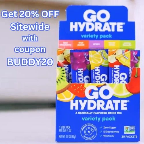 Get 20% off Sitewide at GoHydrate with coupon BUDDY20