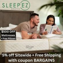 Get an extra 5% off at Sleep EZ with coupon BARGAIN5