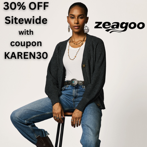 Get 30% off Sitewide at Zeagoo with coupon KAREN30