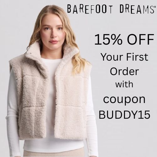 Get 15% off at Barefoot Dreams with coupon BUDDY15
