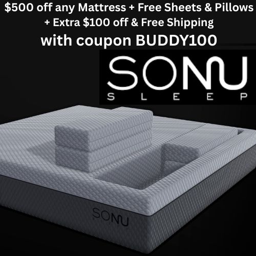 SONU Sleep Coupon : $100 off + Free S/H on Any Mattress code BUDDY100