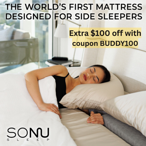 Get $100 off any mattress at SONU Sleep with coupon BUDDY100